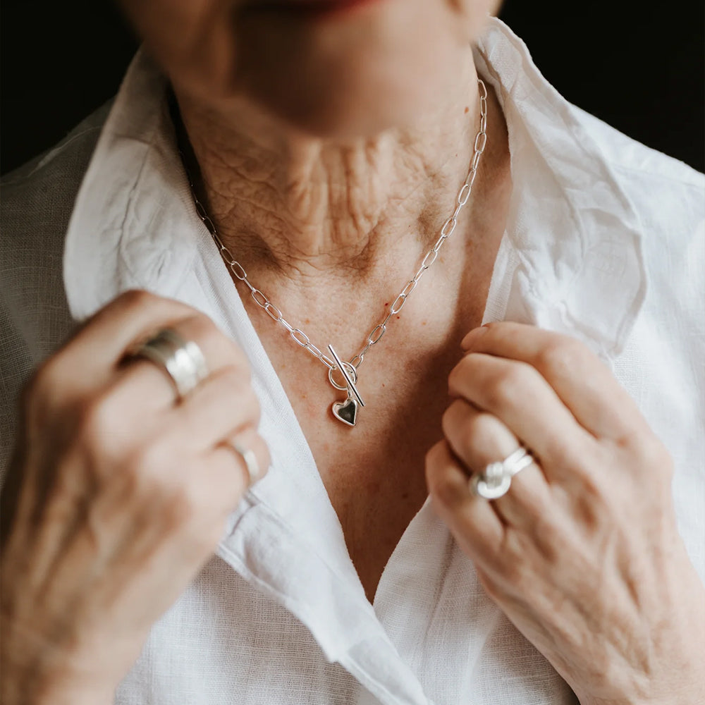 ハートリンク＆バーチェーン シルバー