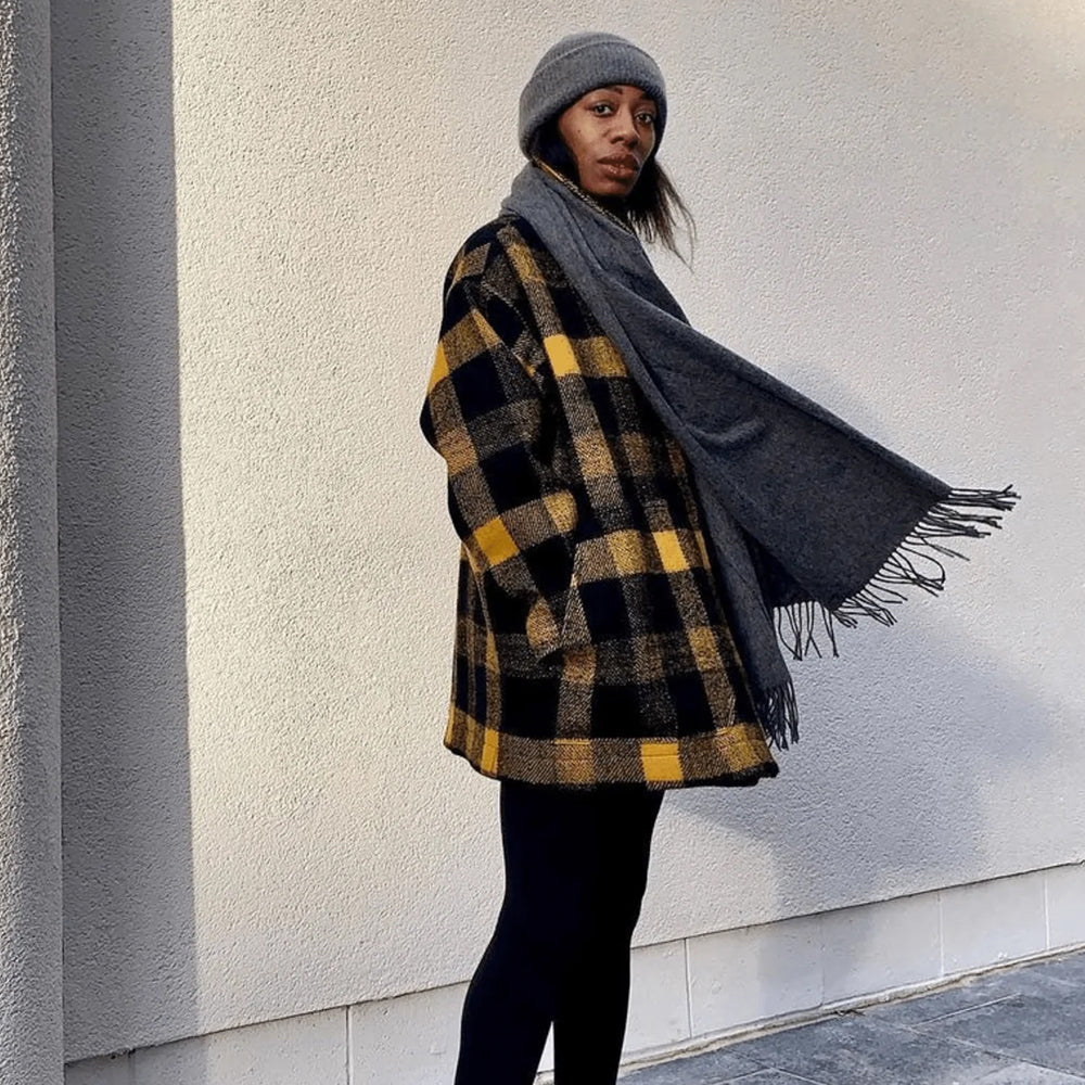 オーバーサイズスカーフ チャコール